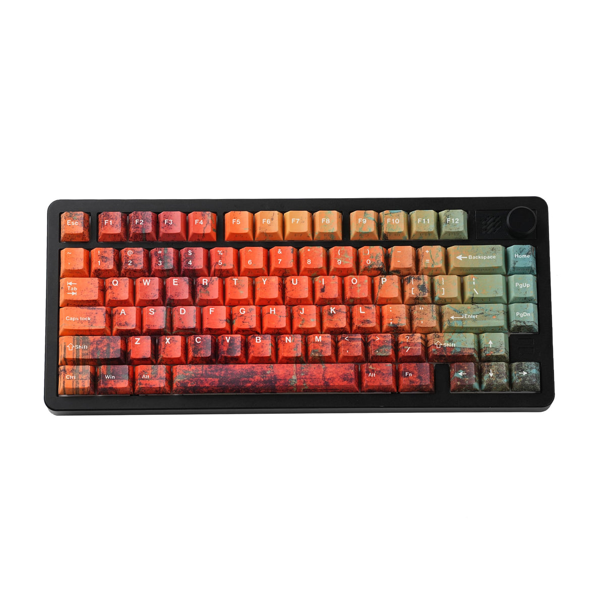 Rustera keycap set — top-down on a clean desk