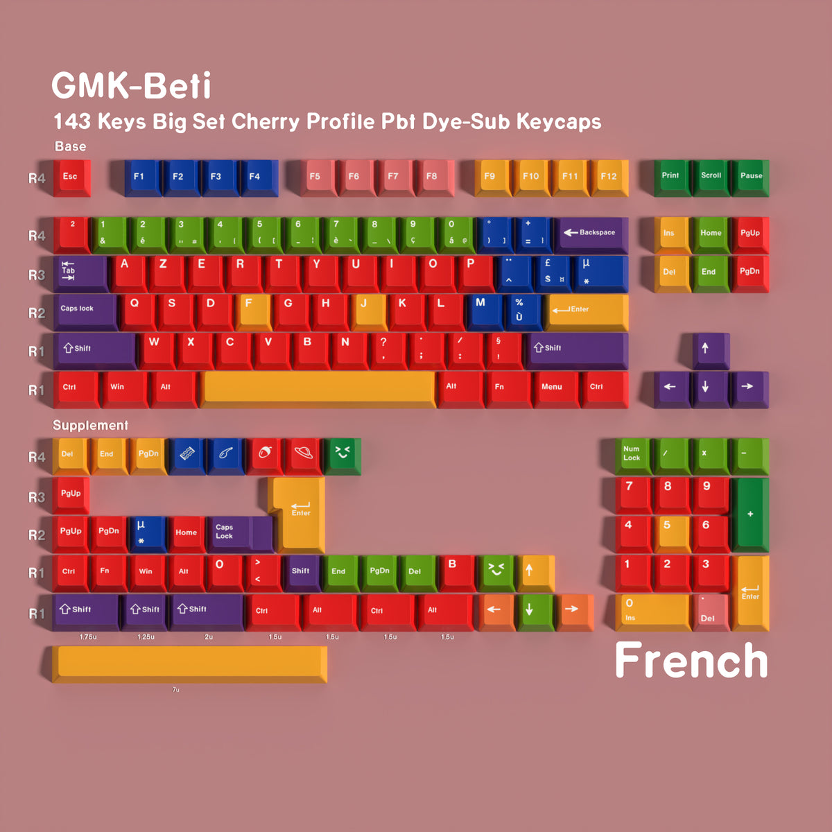 Beti — Cherry Non-translucent PBT Keycap Set