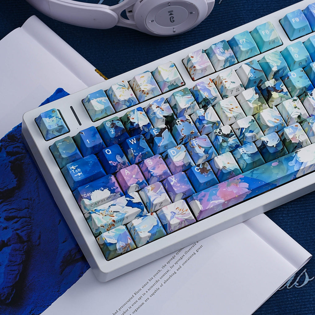 Blossomtime keycap set — styled scene