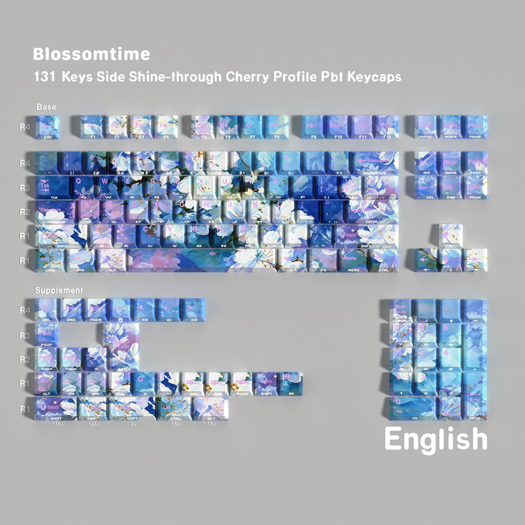 Blossomtime — Cherry Side-lit PBT Keycap Set — English layout