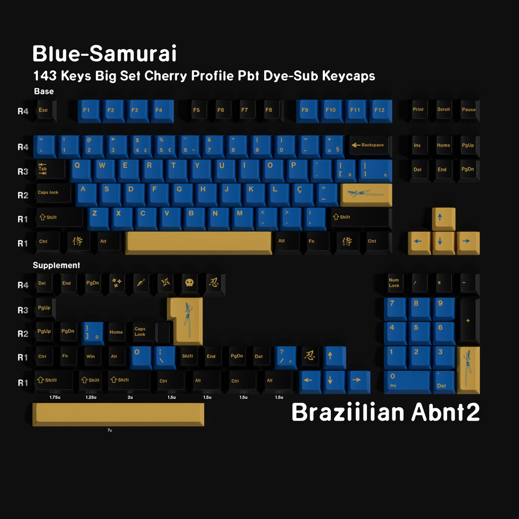 Blue Samurai — Cherry Non-translucent PBT Keycap Set