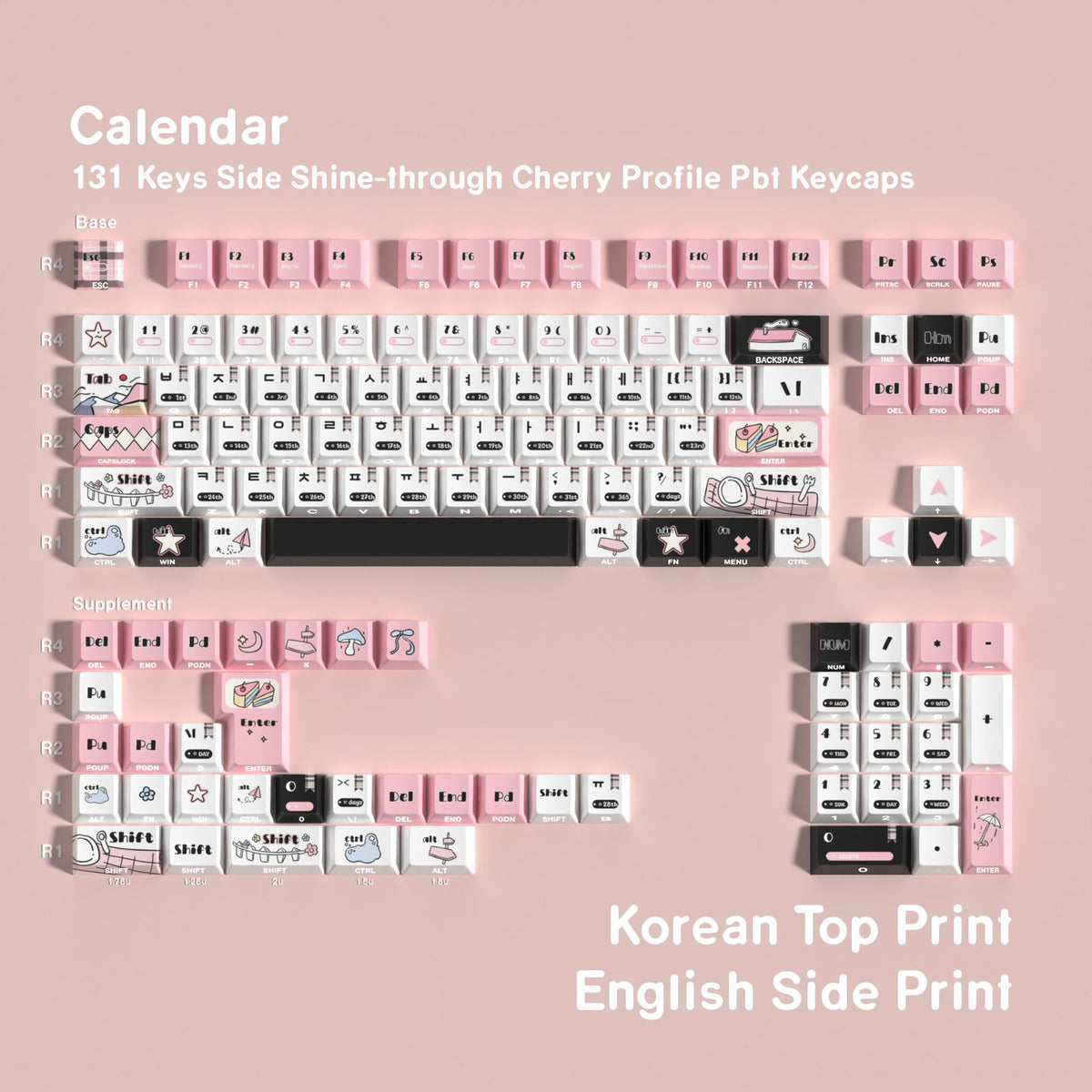 Calendar keycap set — Korean layout