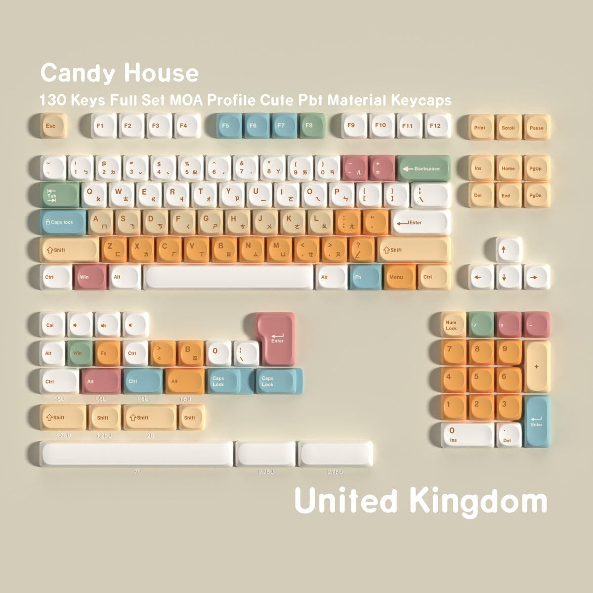 Candy House — Cherry Non-translucent PBT Keycap Set