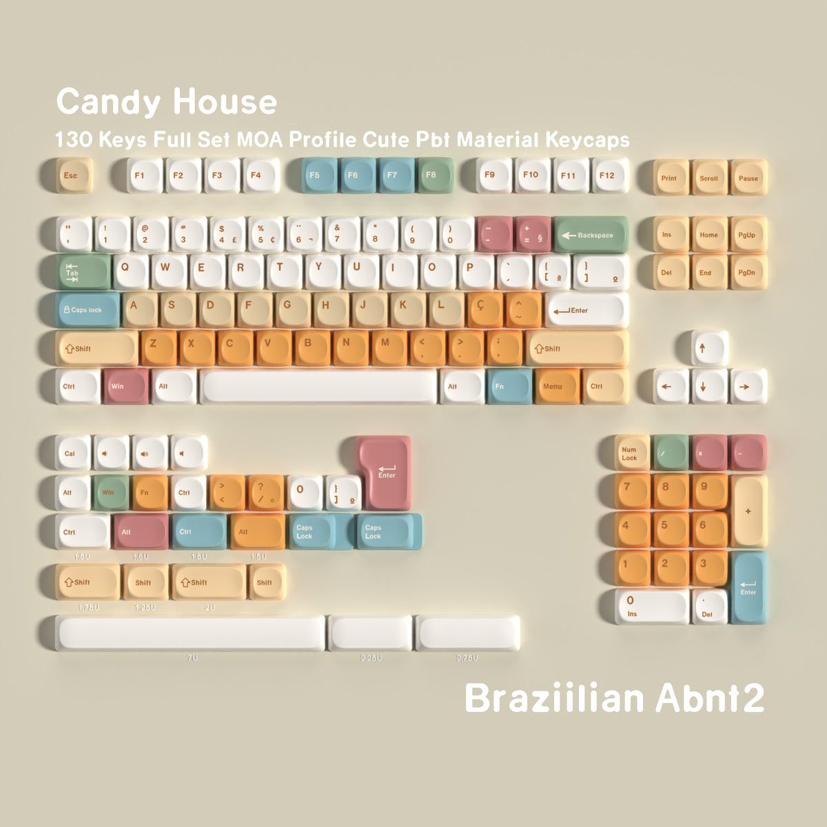Candy House — Cherry Non-translucent PBT Keycap Set