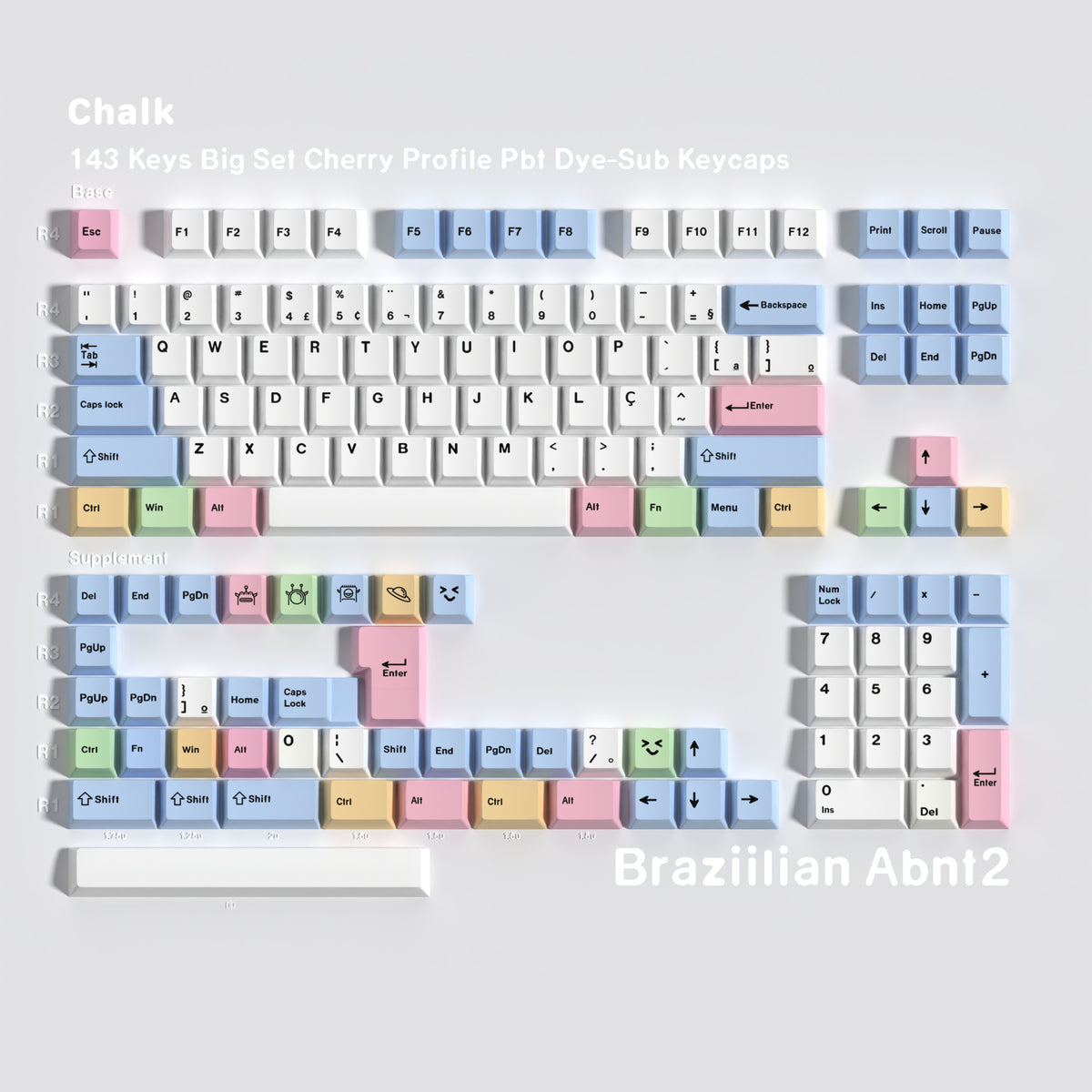 Chalk — Cherry Non-translucent PBT Keycap Set