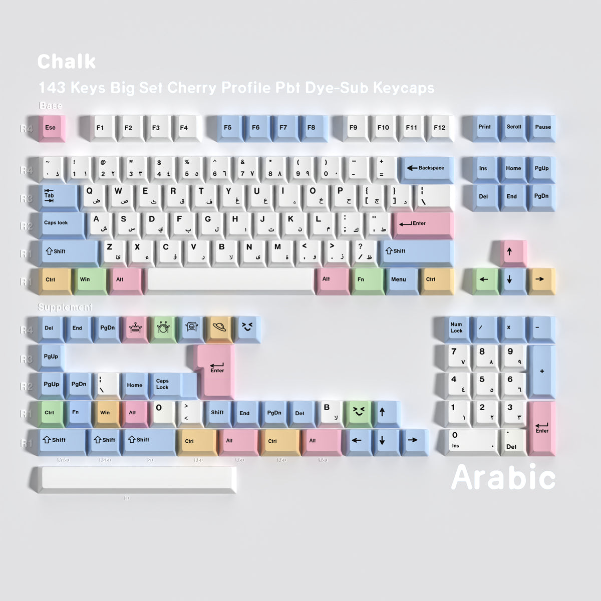 Chalk — Cherry Non-translucent PBT Keycap Set