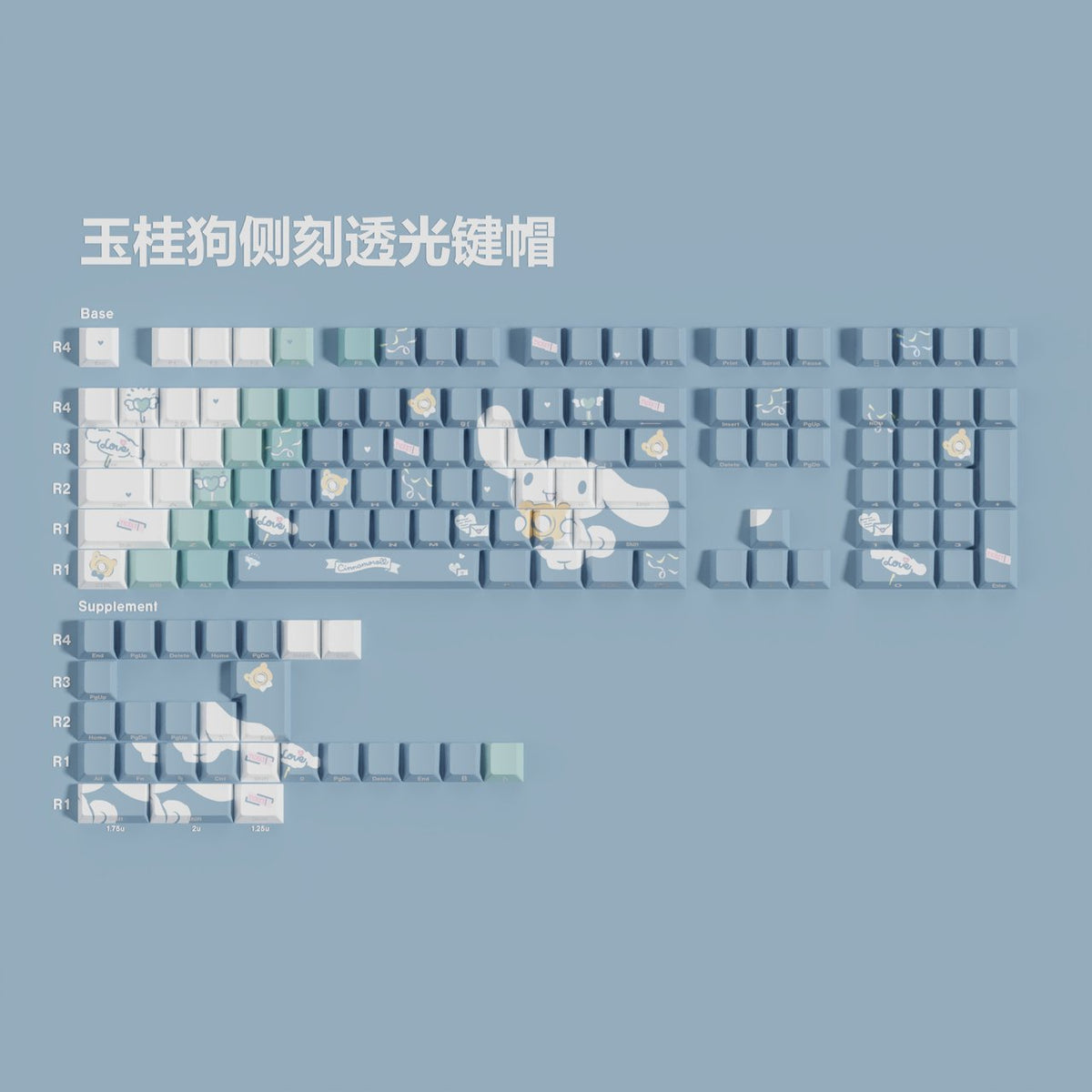 Cinnamon Dog — Cherry Side-lit PBT Keycap Set