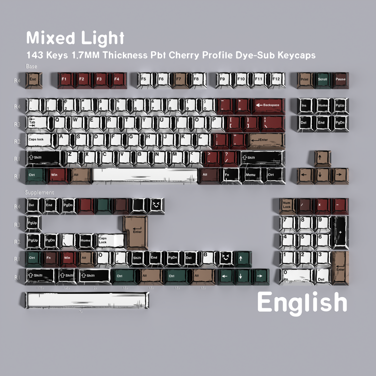 Comic RGB — Cherry Side-lit PBT Keycap Set