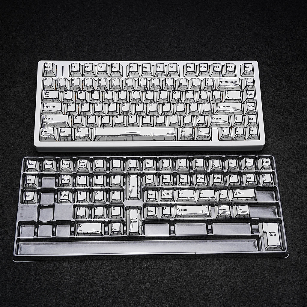 漫画白 keycap set lifestyle photo
