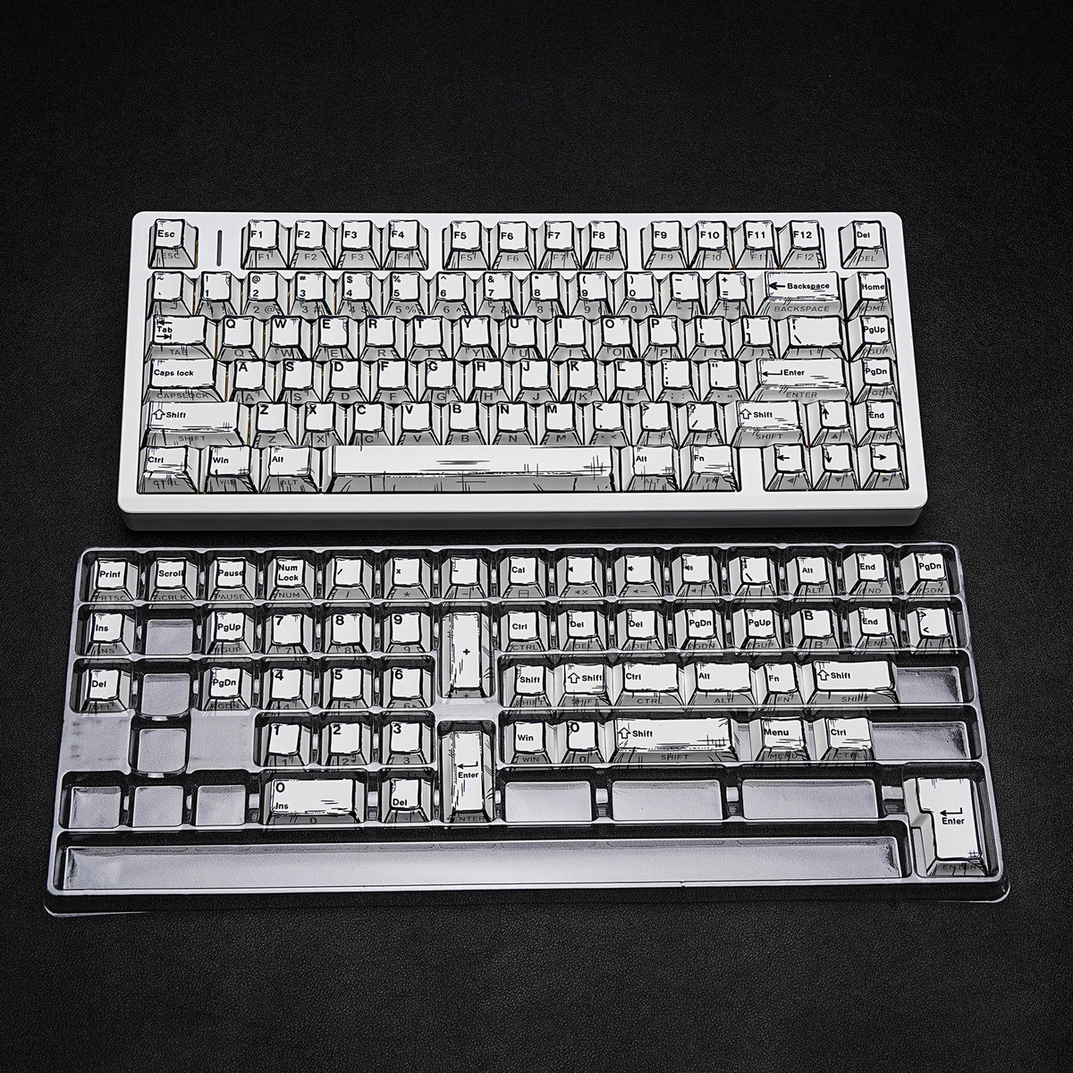 漫画白 keycap set lifestyle photo