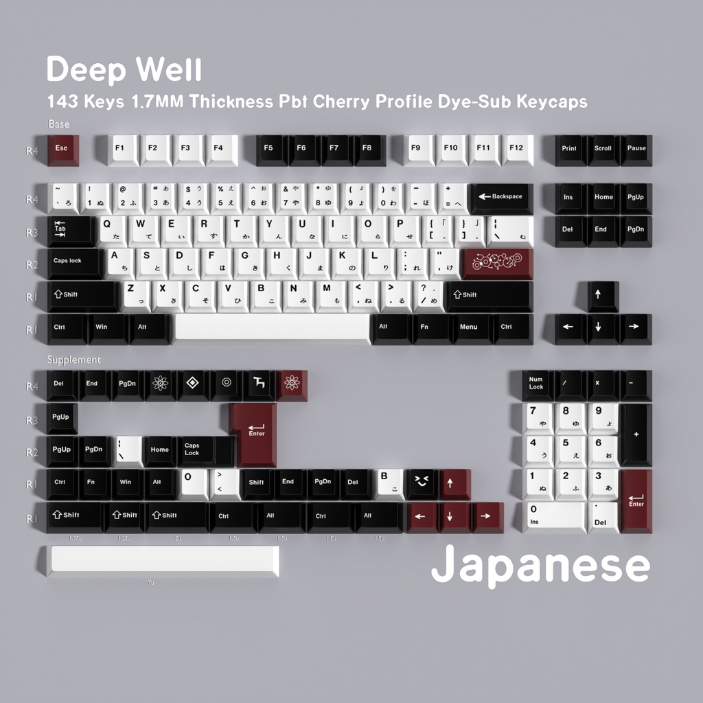 Deep Well — Набор кейкапов PBT Cherry Non-translucent