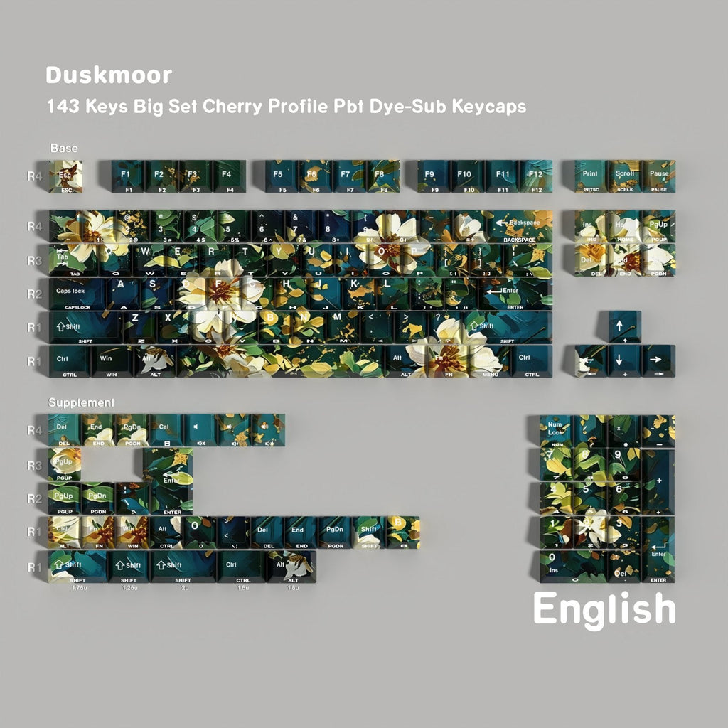 Duskmoor — Cherry Side-lit PBT Keycap Set — English layout