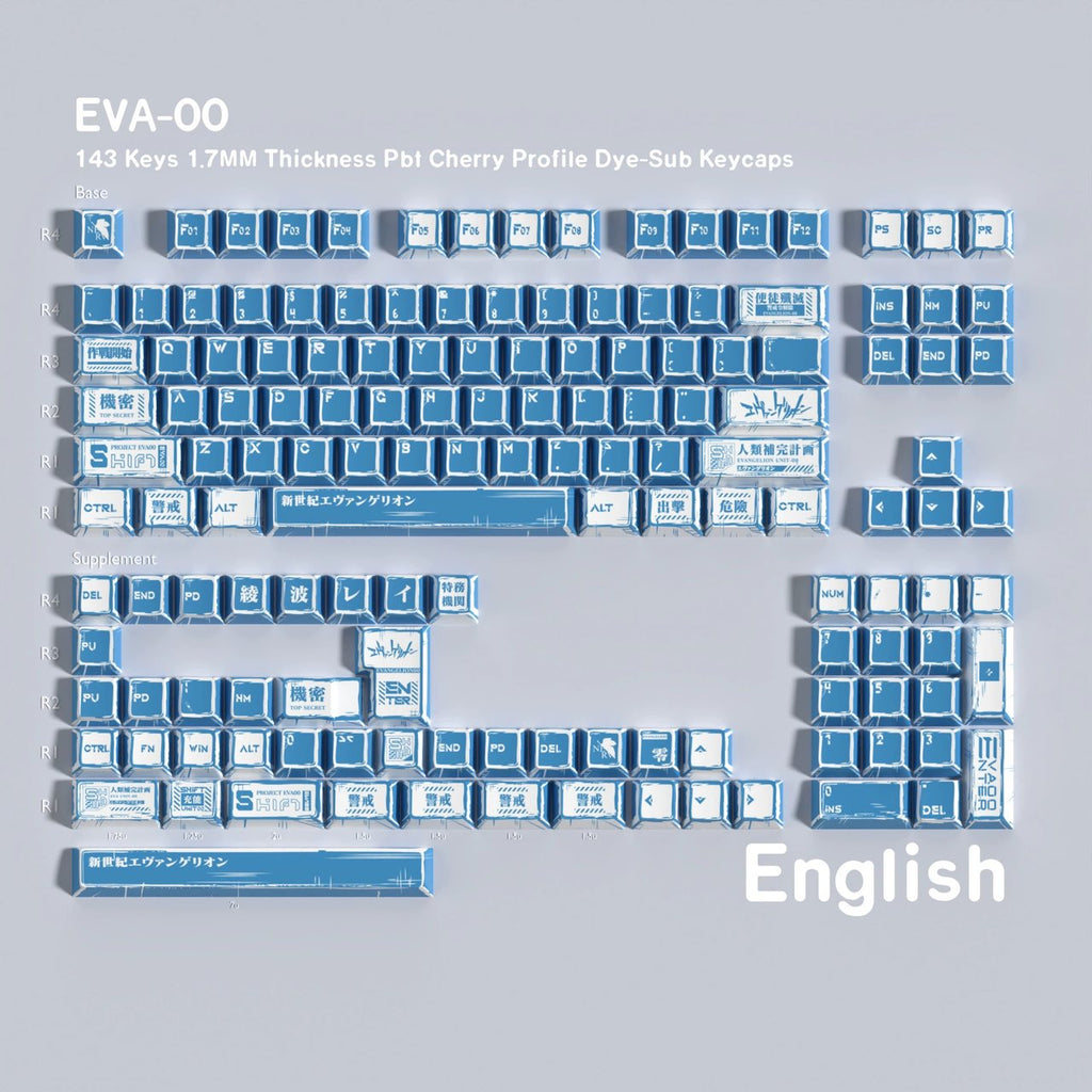 EVA-00 — Set de keycaps PBT Cherry Non-translucent