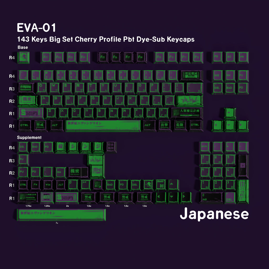 EVA-01 — Cherry Non-translucent PBT Keycap Set