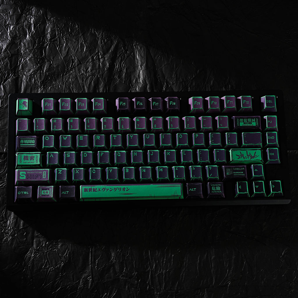 EVA01 keycap set lifestyle photo