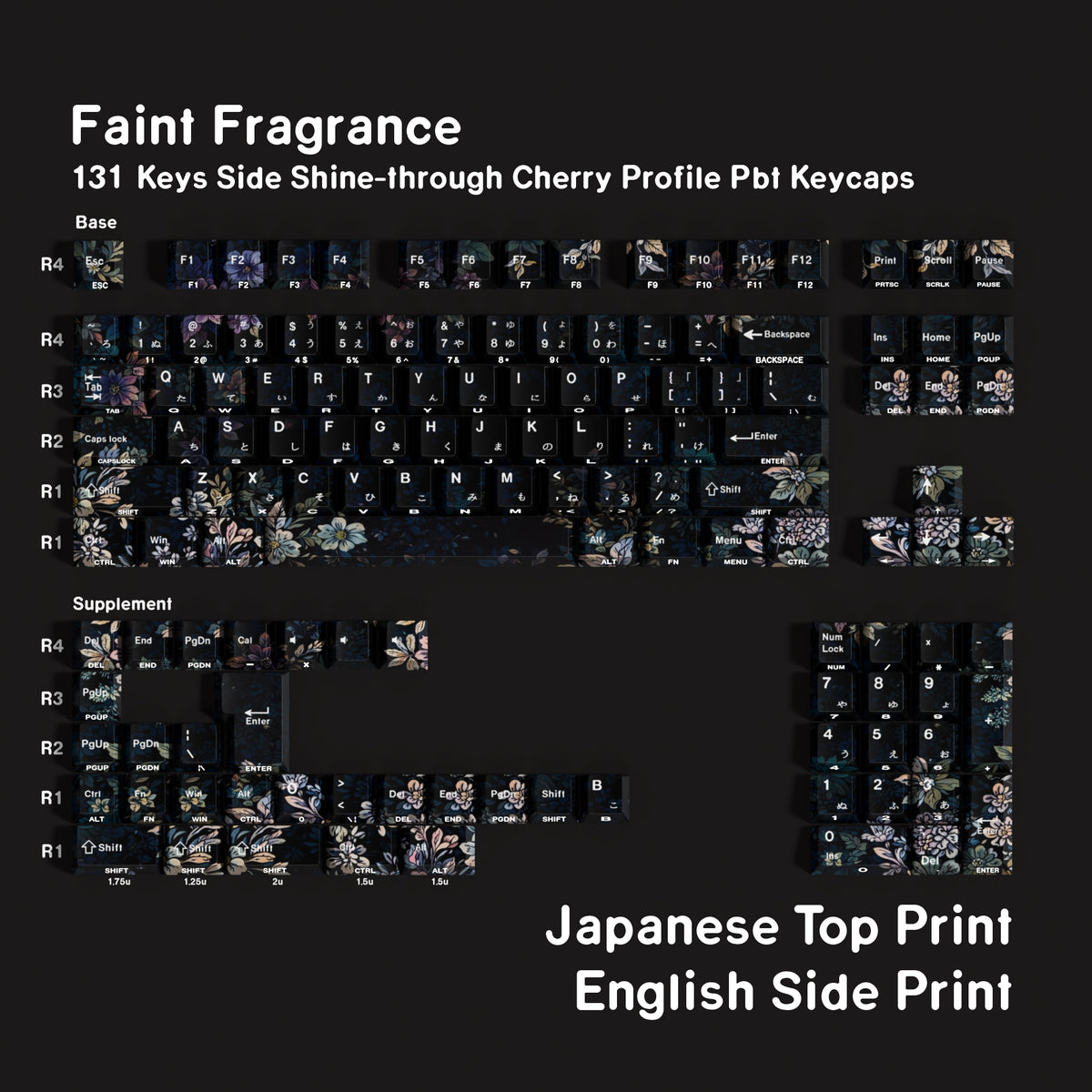 Faint Fragrance — Cherry Side-lit PBT Keycap Set
