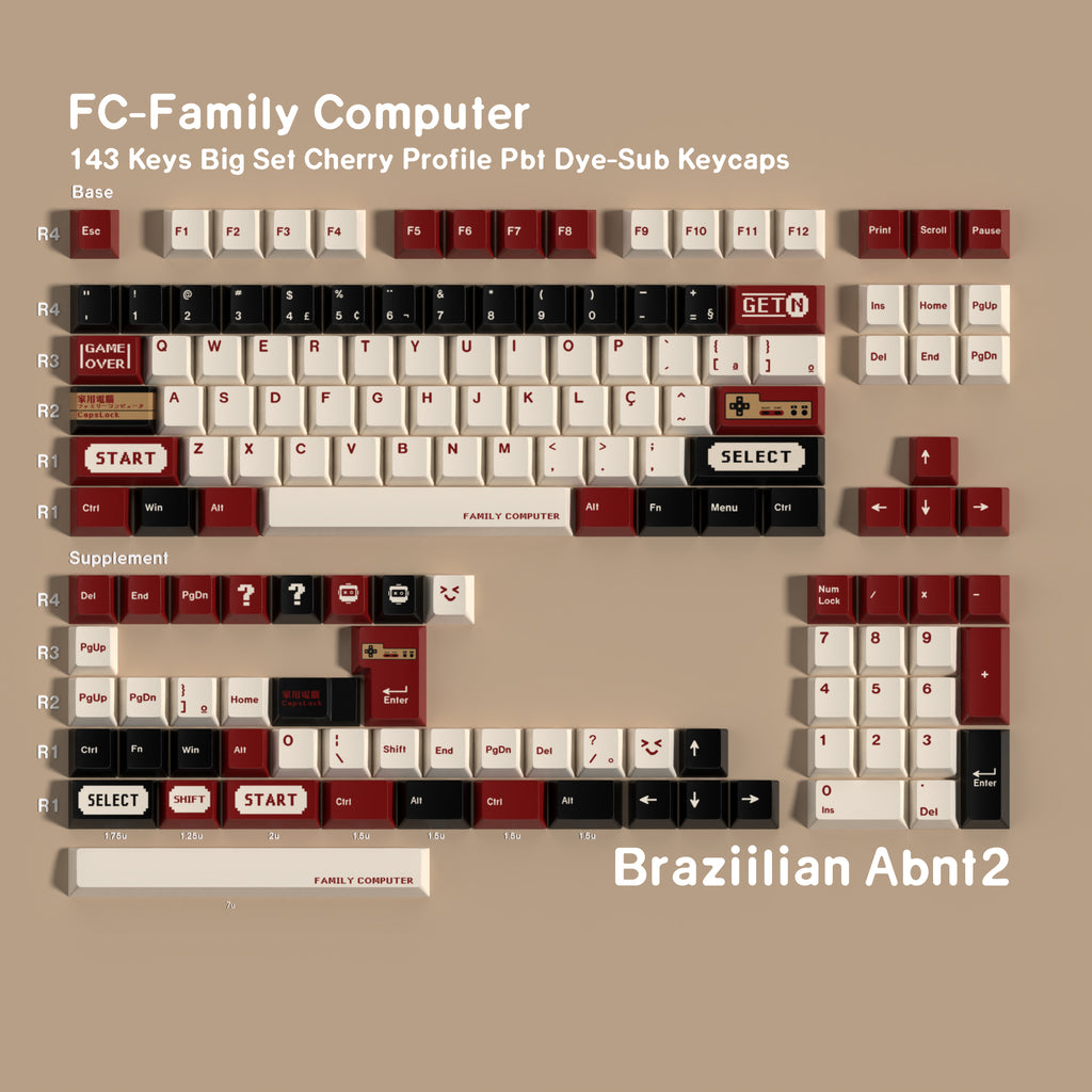 Famicom — Cherry Non-translucent PBT Keycap Set