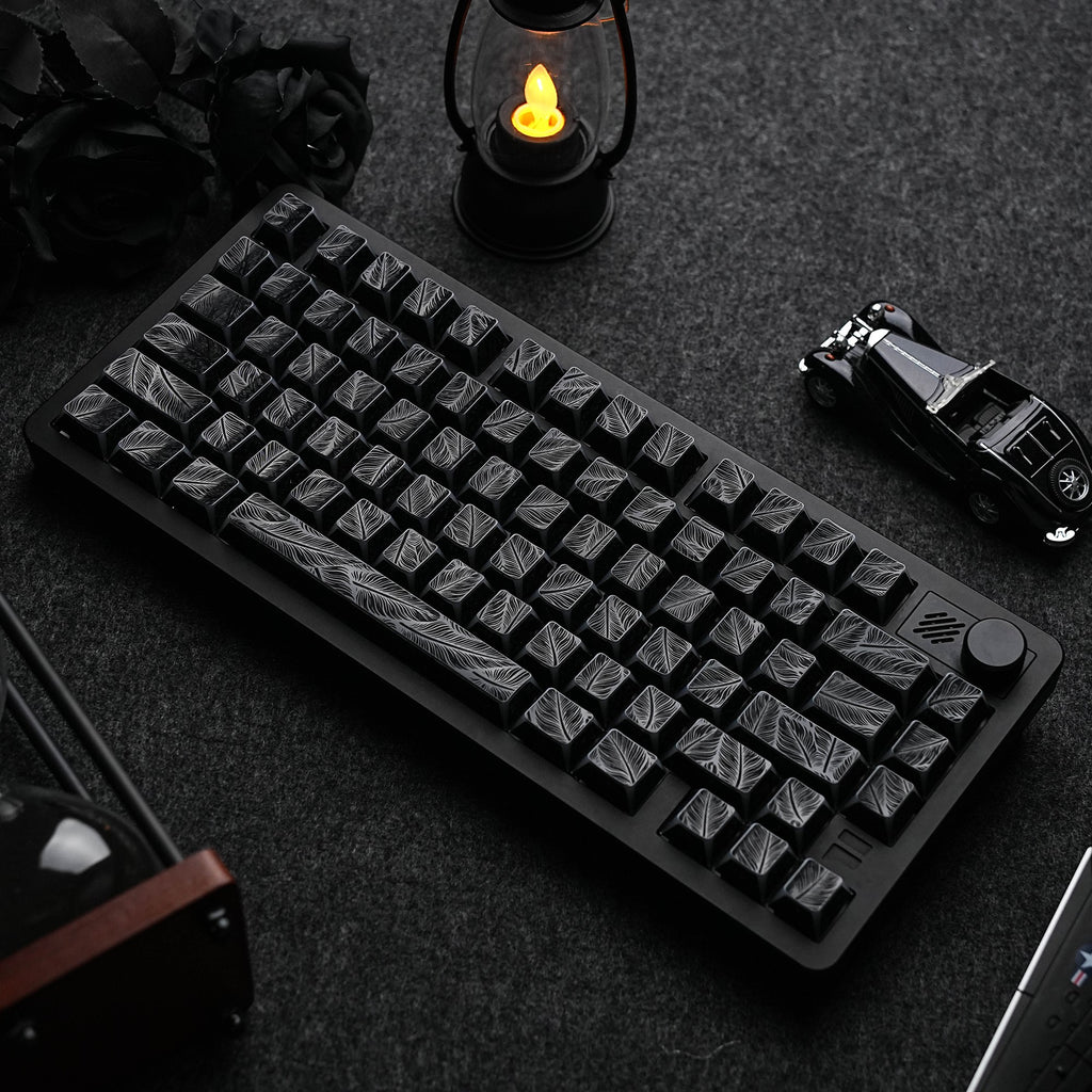 Jaycomia Feather Black Cherry LAS PBT keycap set