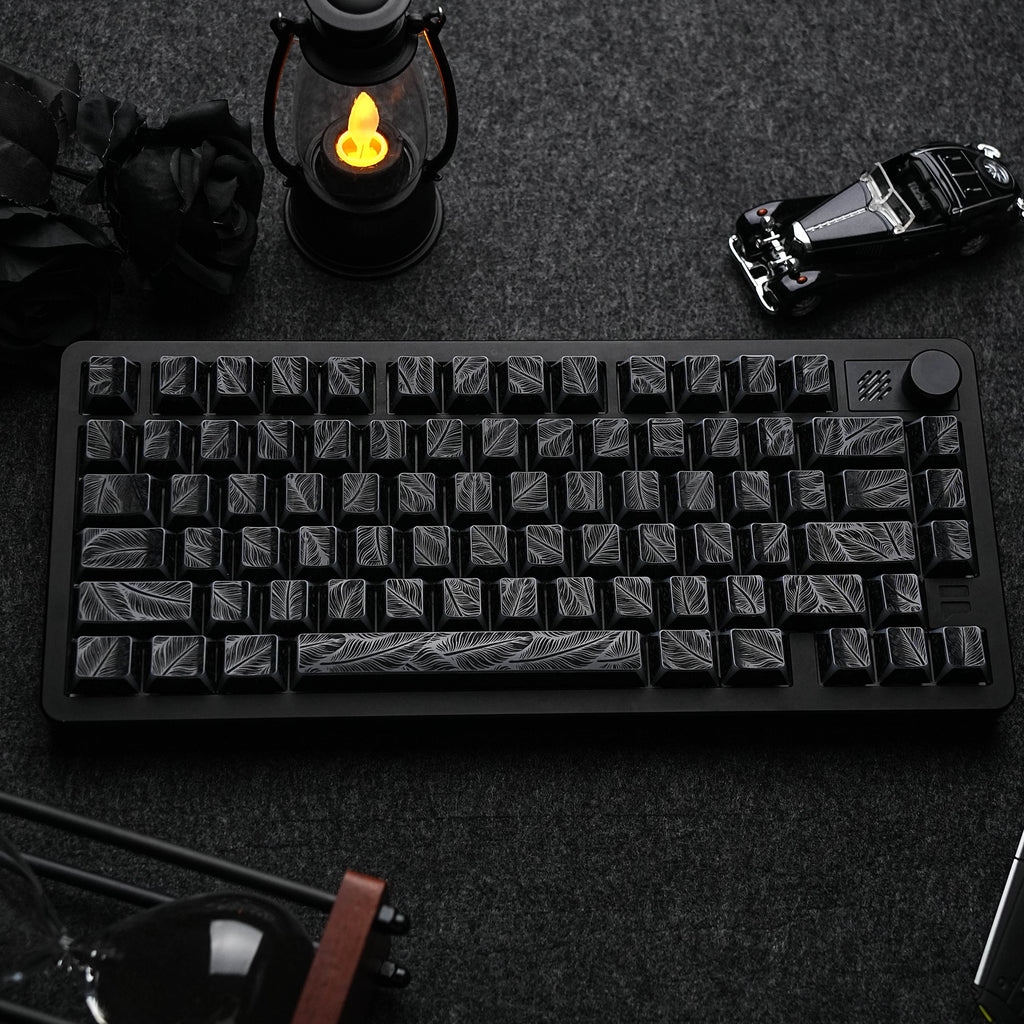 Jaycomia Feather Black Cherry LAS PBT keycap set