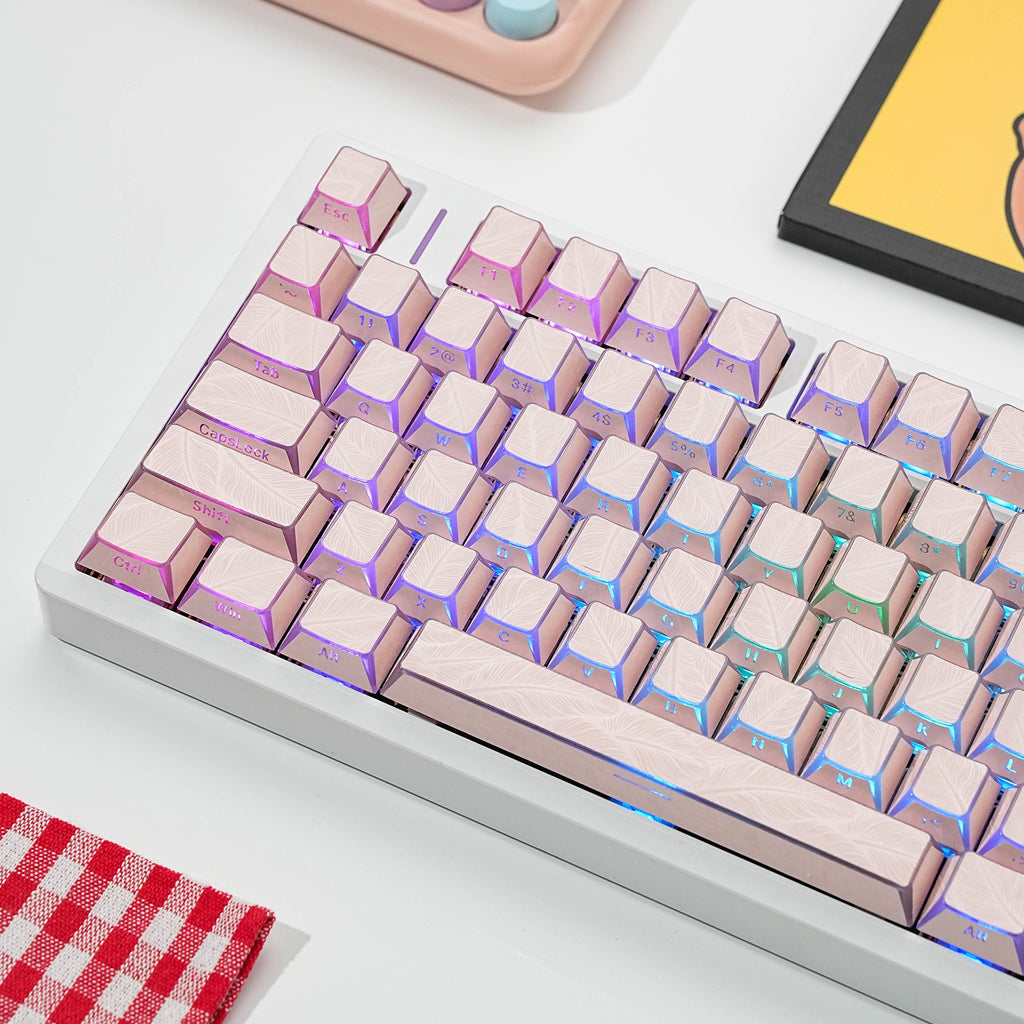 Jaycomia Feather Pink Cherry LAS PBT keycap set