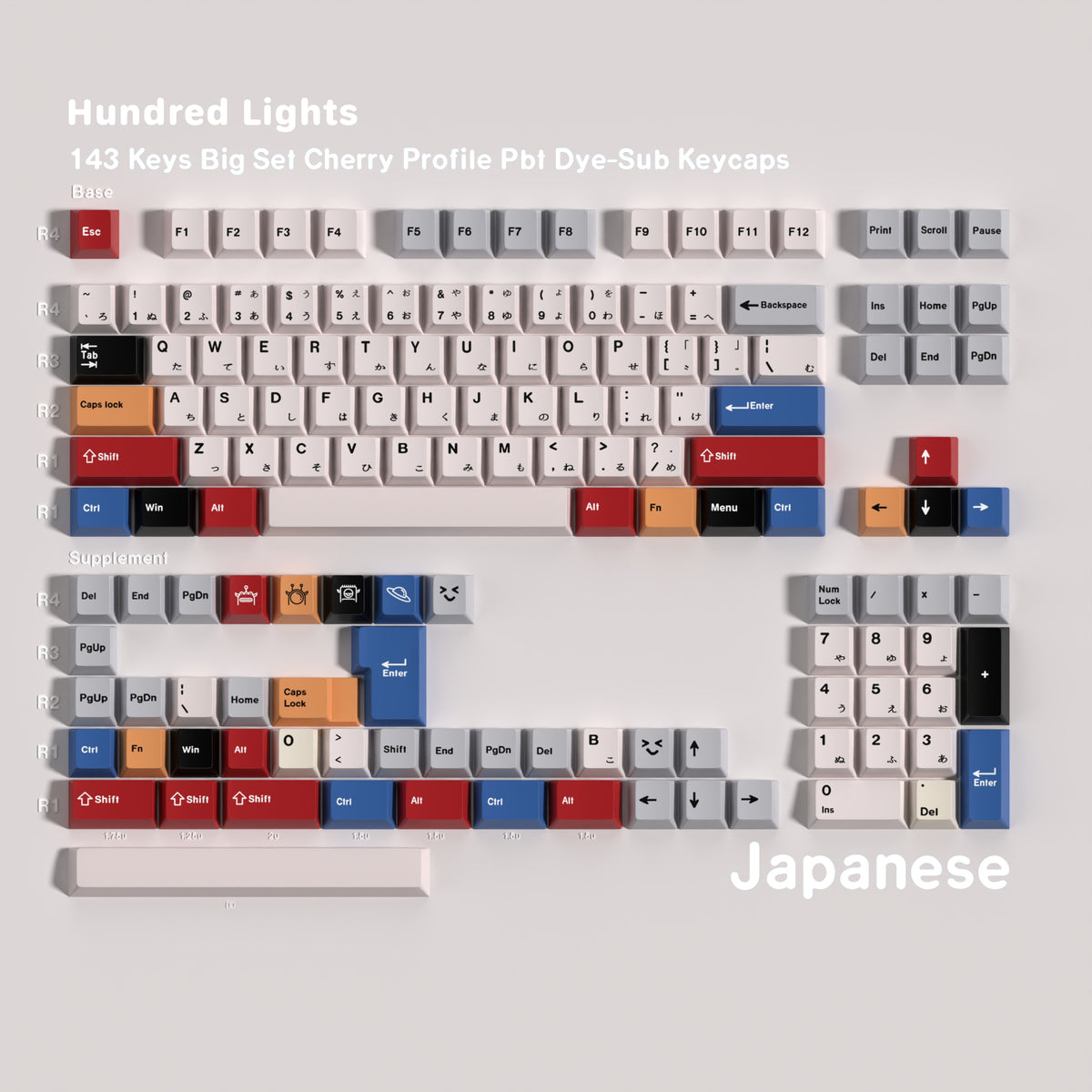 Hundred Lights — Cherry Non-translucent PBT Keycap Set