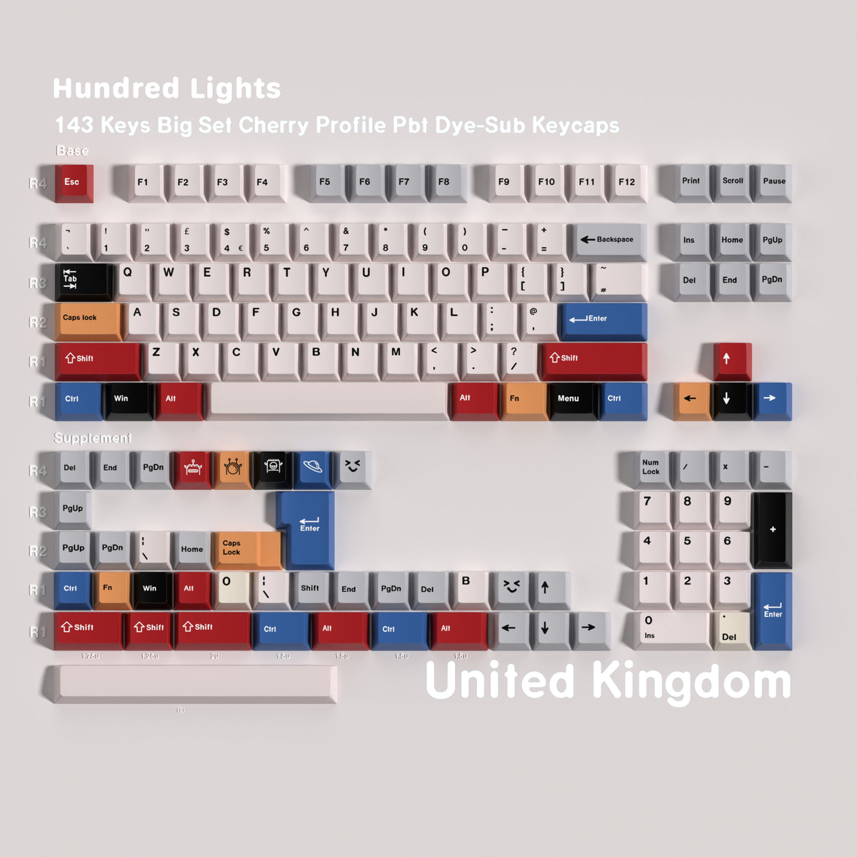 Hundred Lights — Cherry Non-translucent PBT Keycap Set