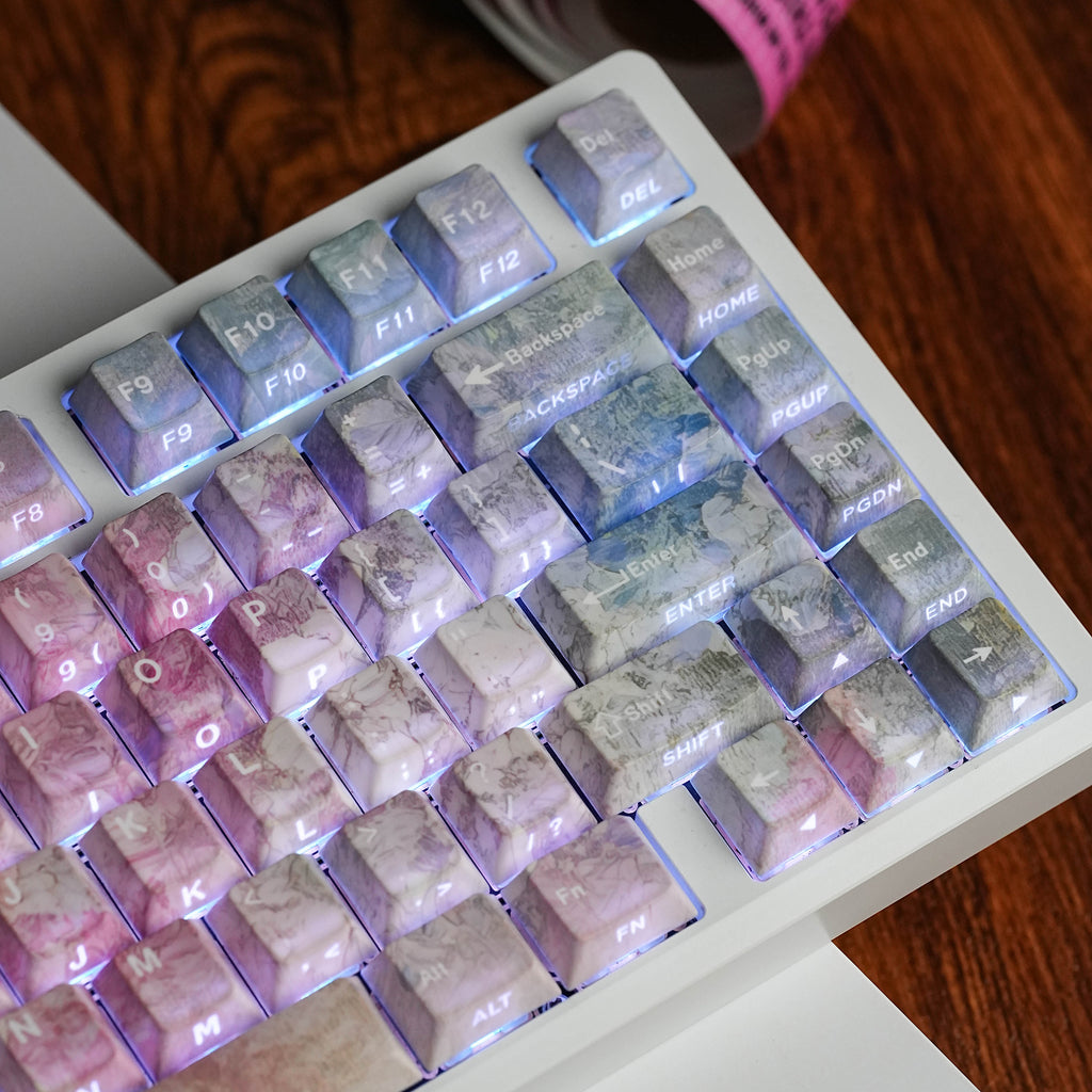 Lavender Bloom — Set de keycaps PBT Cherry Side-lit
