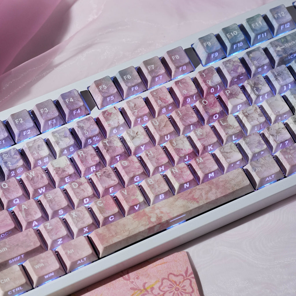 Lavender Bloom — Set de keycaps PBT Cherry Side-lit