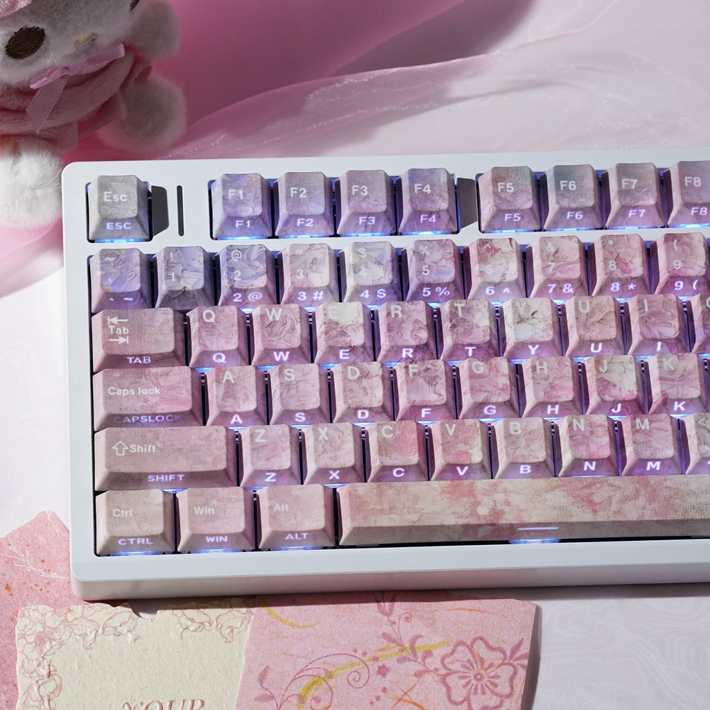 Lavender Bloom — Set de keycaps PBT Cherry Side-lit