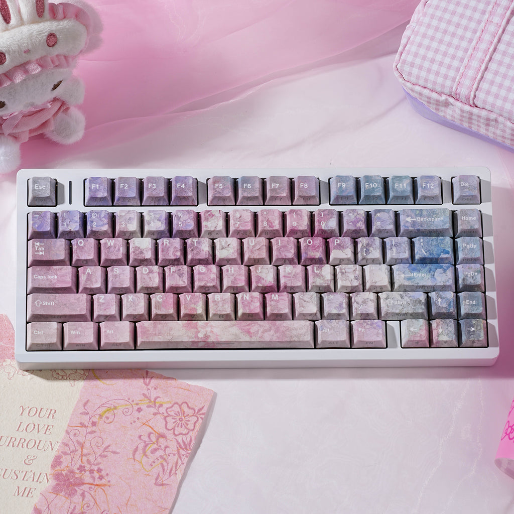 Lavender Bloom — Set de keycaps PBT Cherry Side-lit