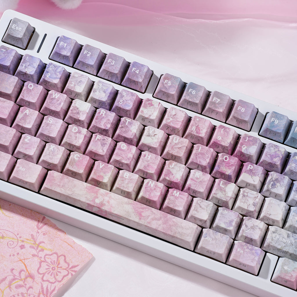 Lavender Bloom — Set de keycaps PBT Cherry Side-lit