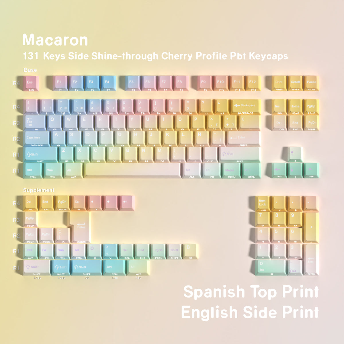 Macaron — Набор кейкапов PBT Cherry Side-lit