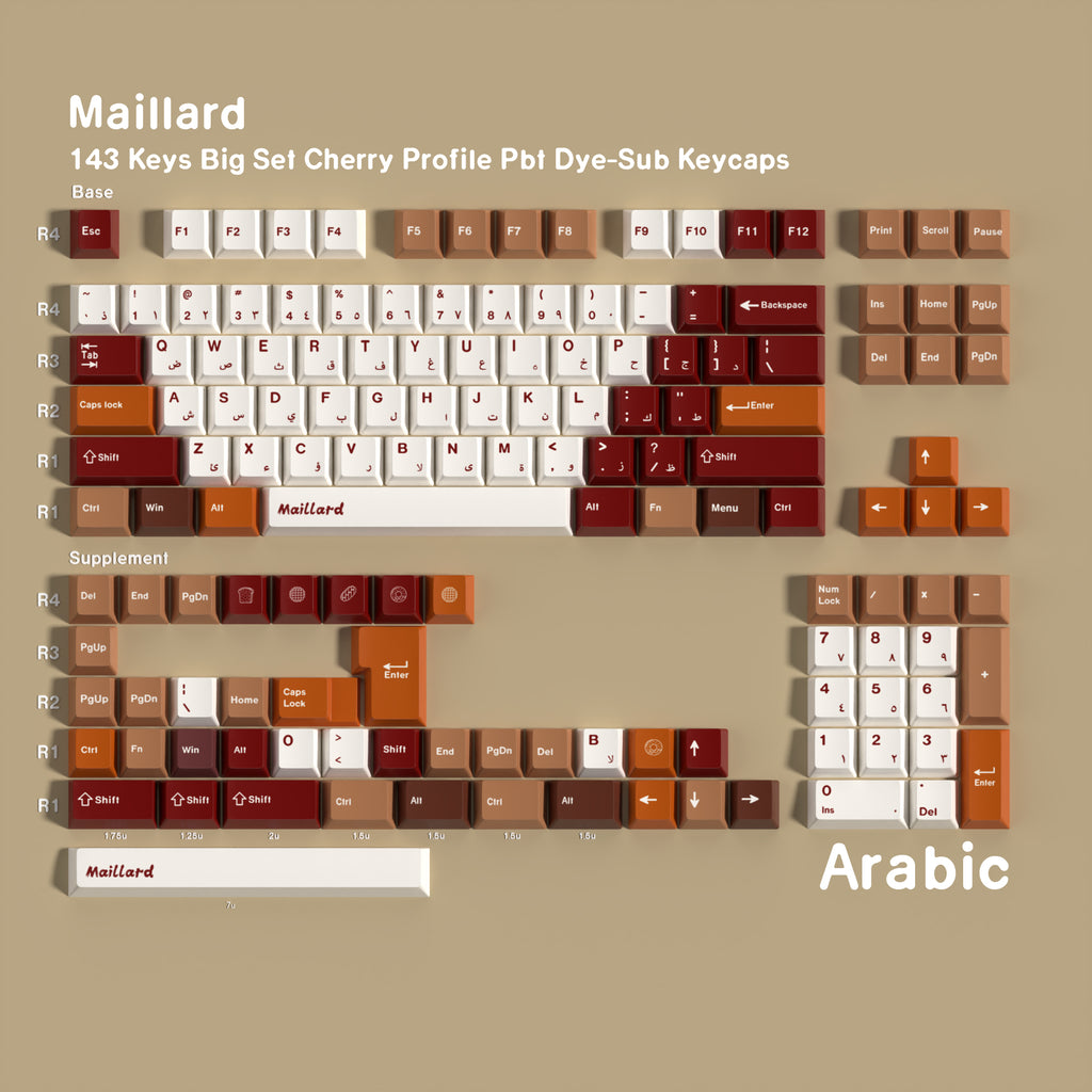 Maillard — Набор кейкапов PBT Cherry Non-translucent