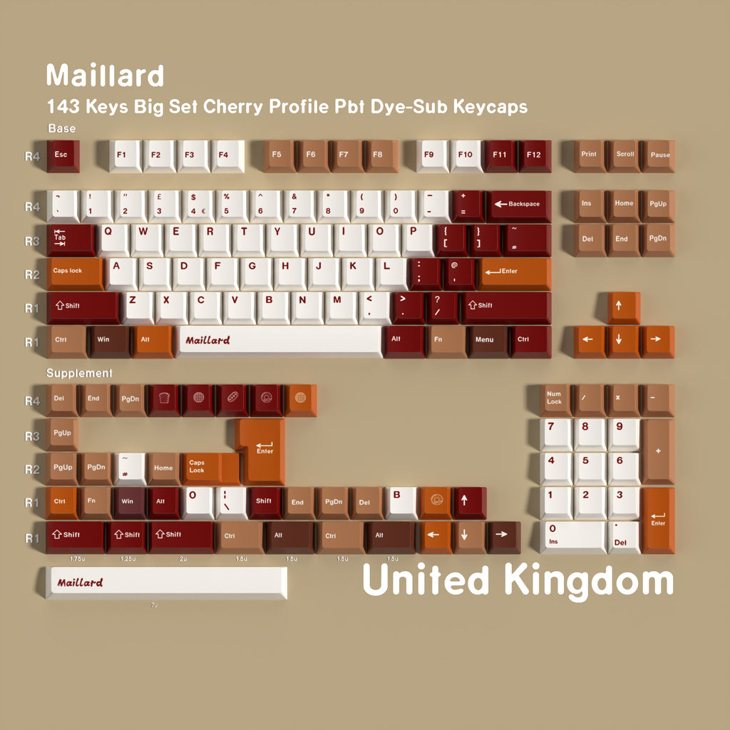Maillard — Набор кейкапов PBT Cherry Non-translucent