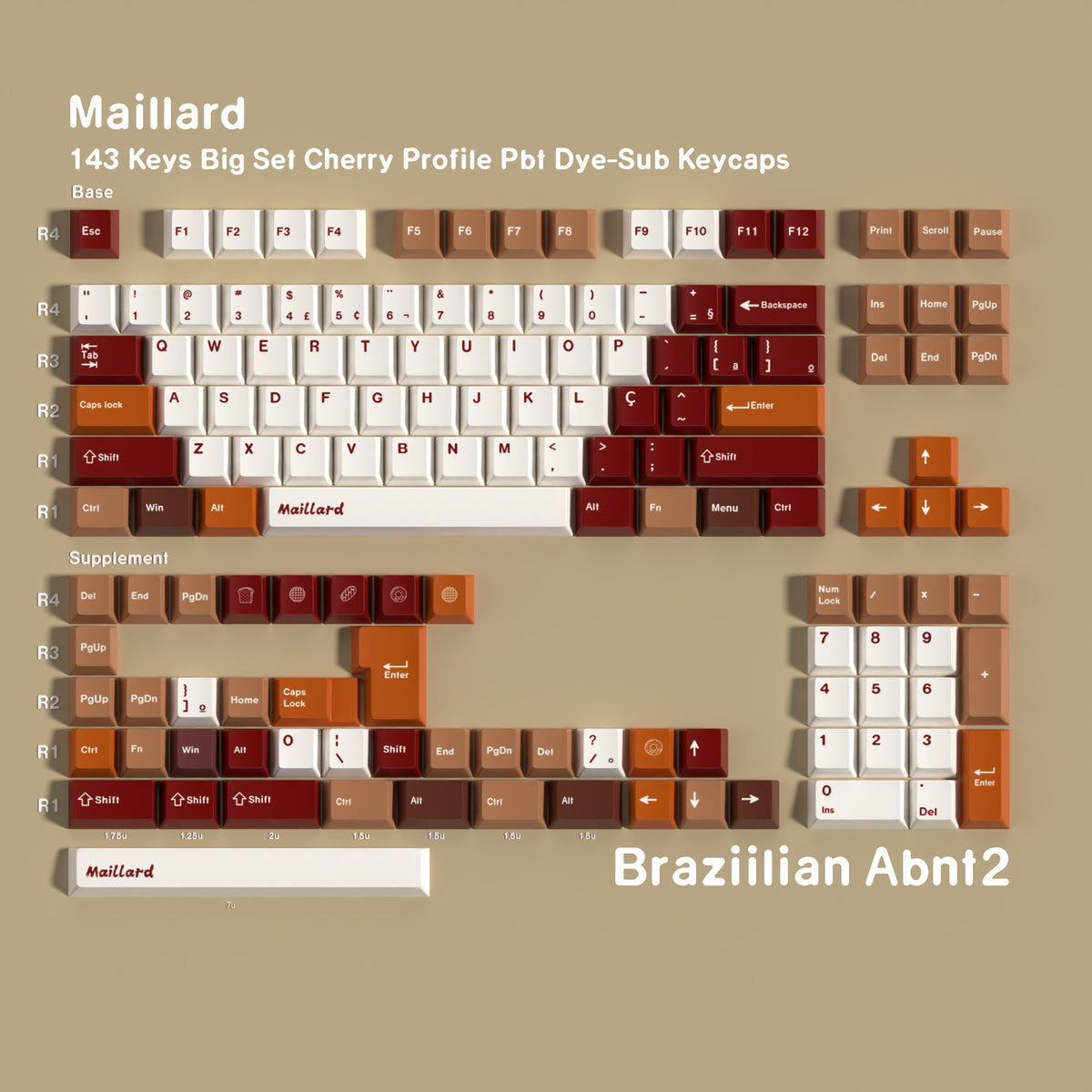 Maillard — Cherry Non-translucent PBT Keycap Set