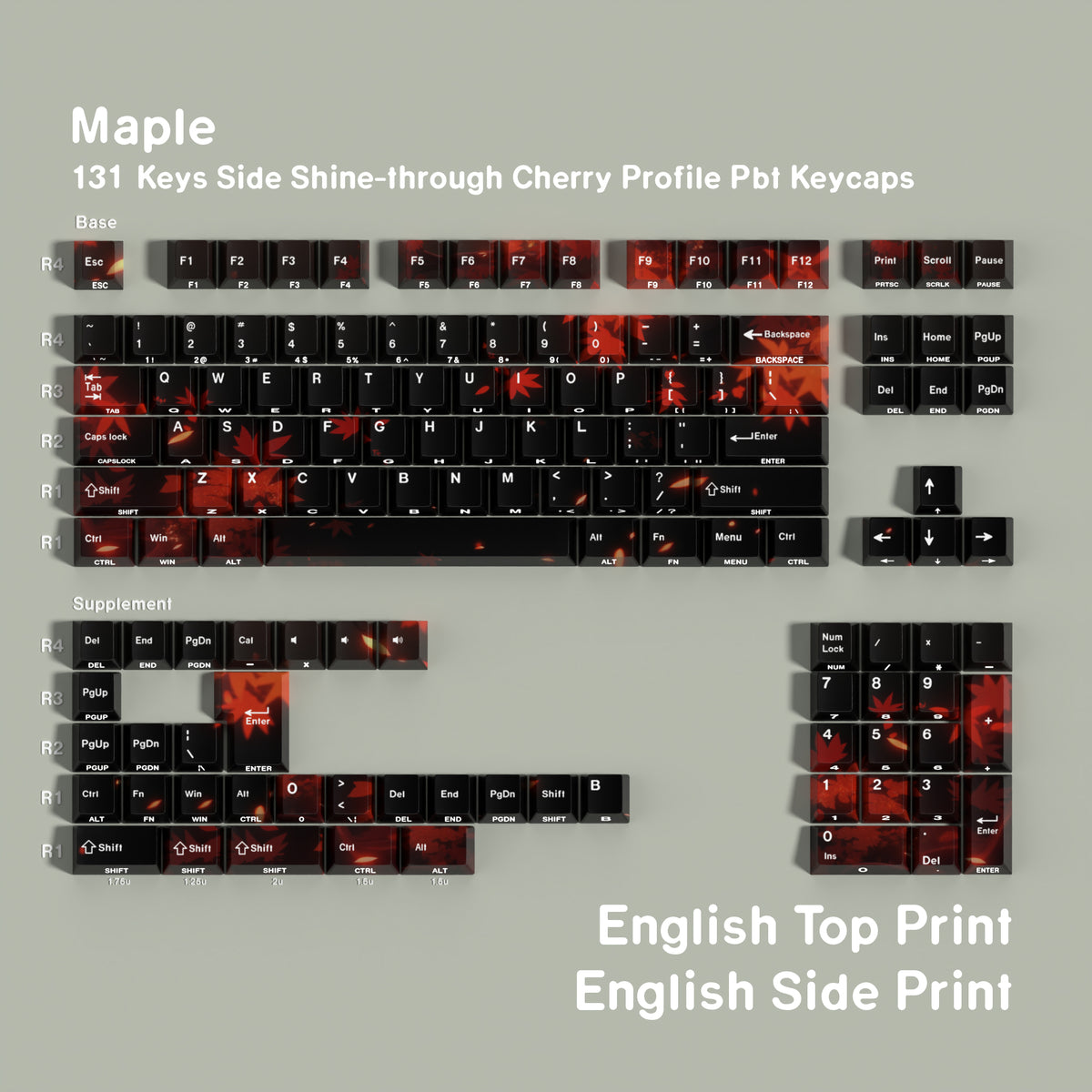 Maple — طقم كيبكاب PBT Cherry Side-lit