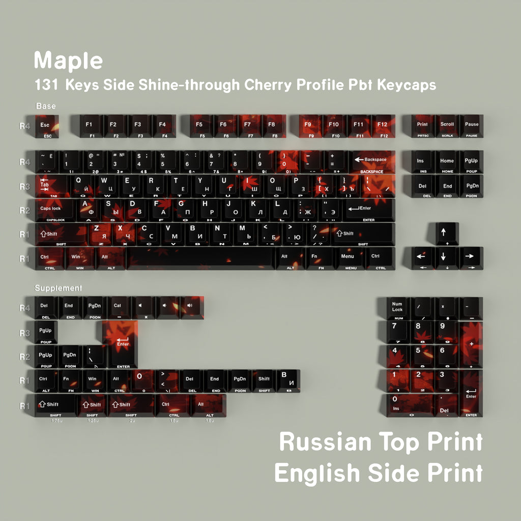 Maple — Набор кейкапов PBT Cherry Side-lit