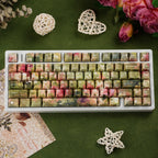 Meadow Hue keycap set — styled with roses