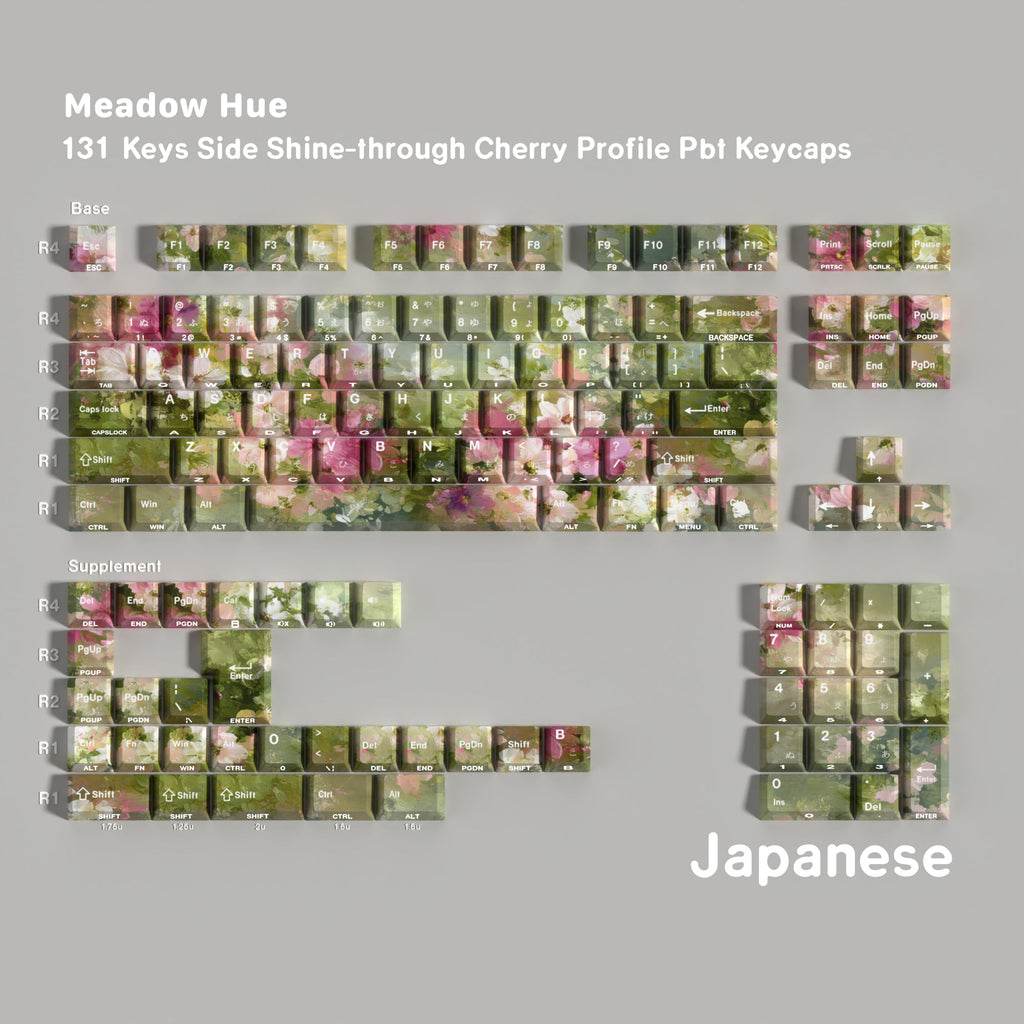 Meadow Hue — Cherry Side-lit PBT Keycap Set — Japanese layout