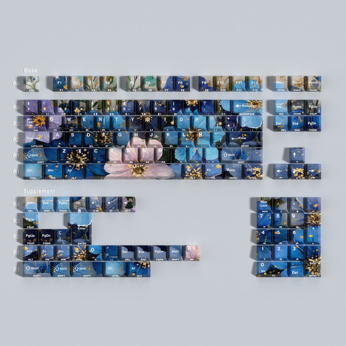 Midnight Indigo keycap set — Spanish layout