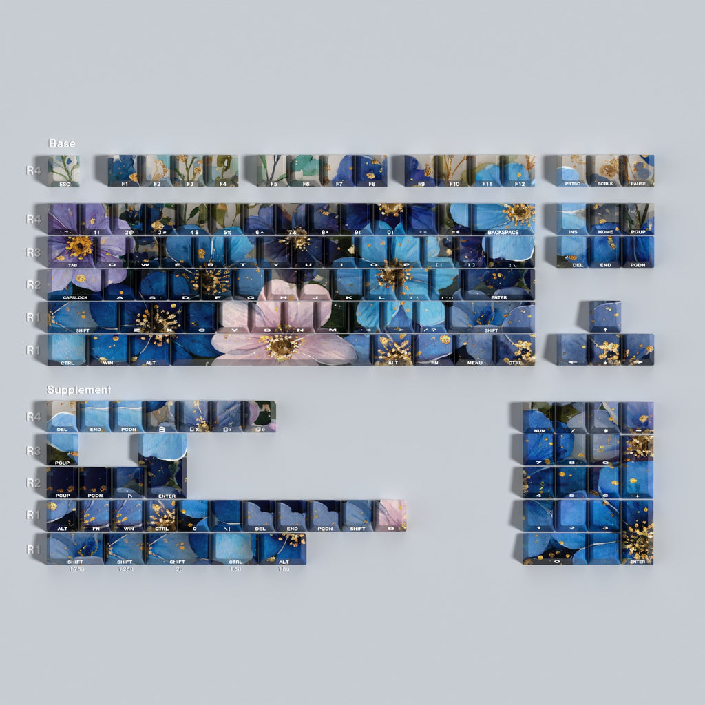 Midnight Indigo keycap set — Blank layout