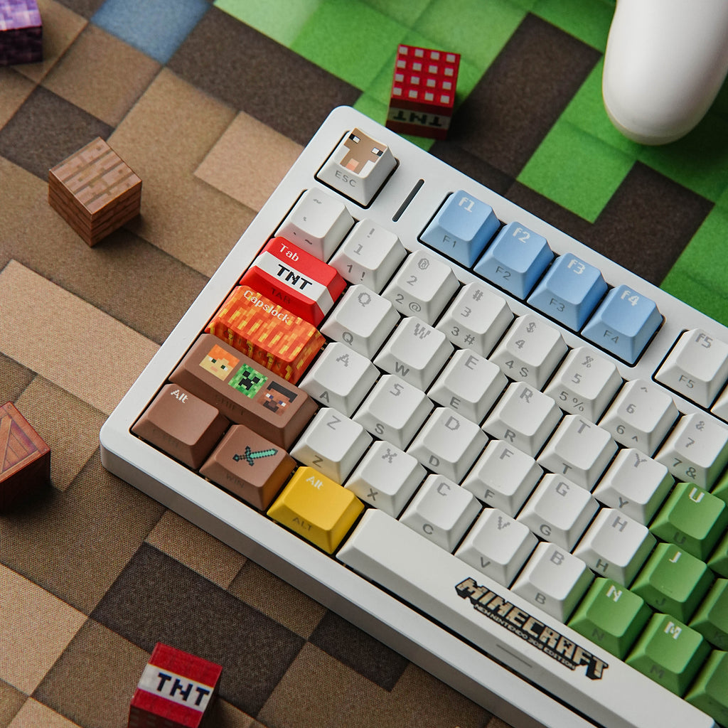 我的世界 keycap set lifestyle photo