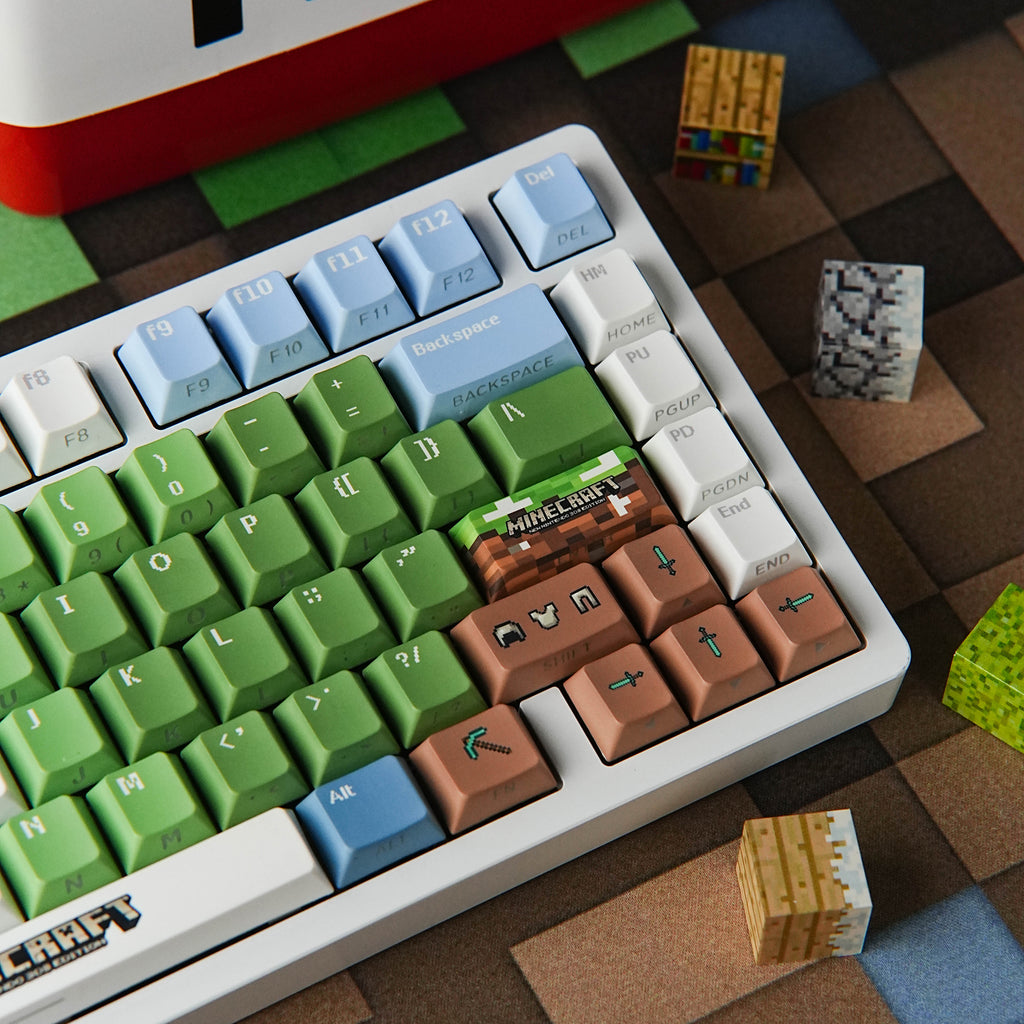 我的世界 keycap set lifestyle photo