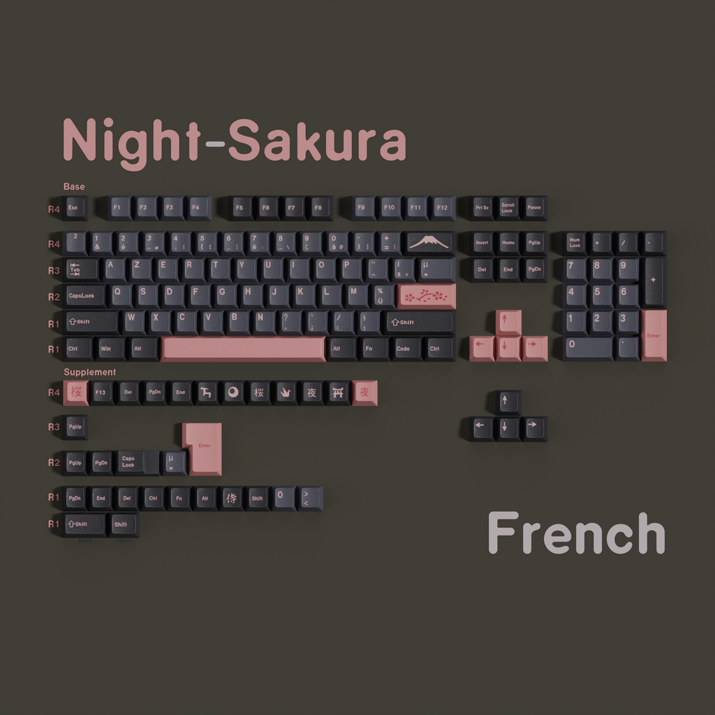 Night Sakura — Набор кейкапов PBT Cherry Non-translucent