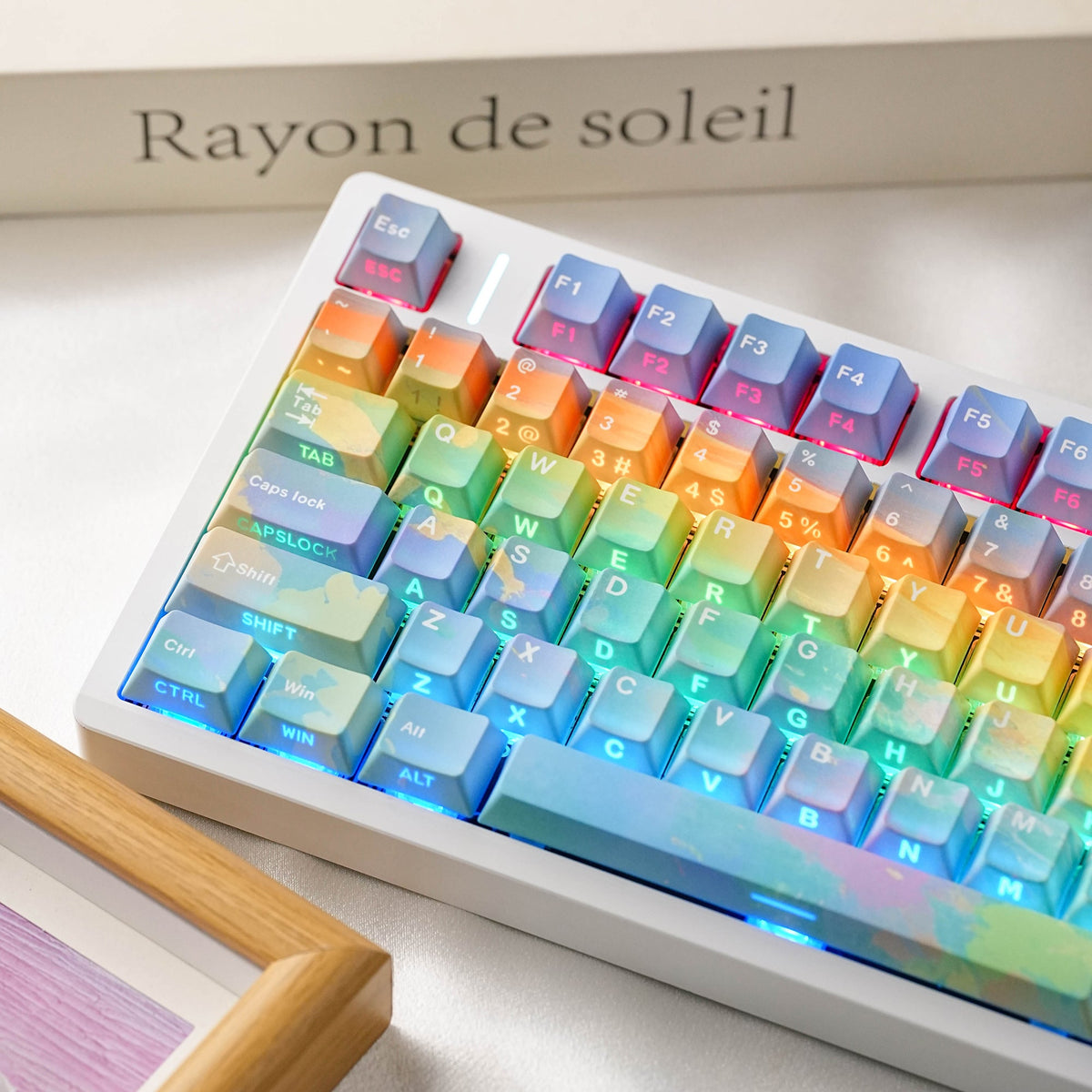 Rainbow keycap set — RGB backlight glow