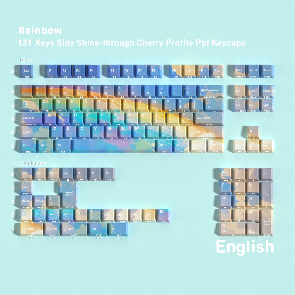 Rainbow — Cherry Side-lit PBT Keycap Set — English layout
