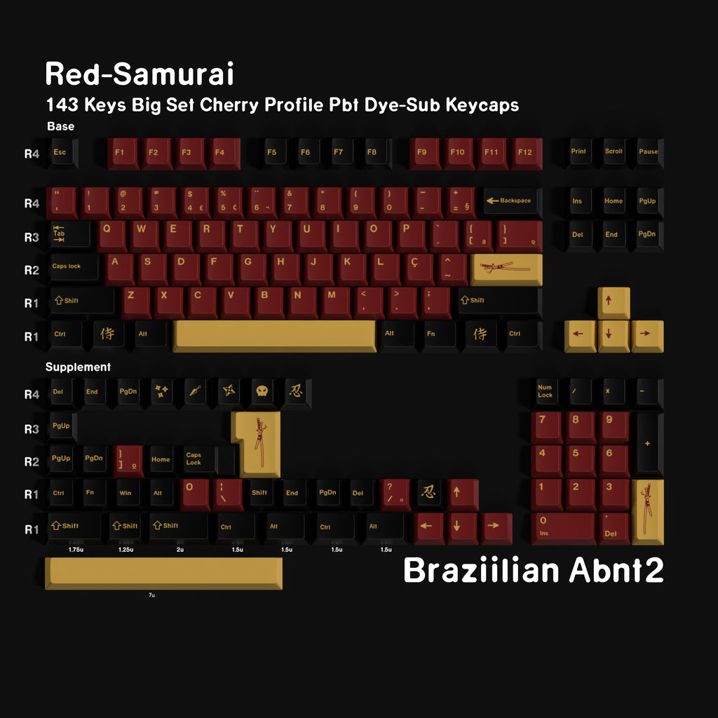Red Samurai — Cherry Non-translucent PBT Keycap Set