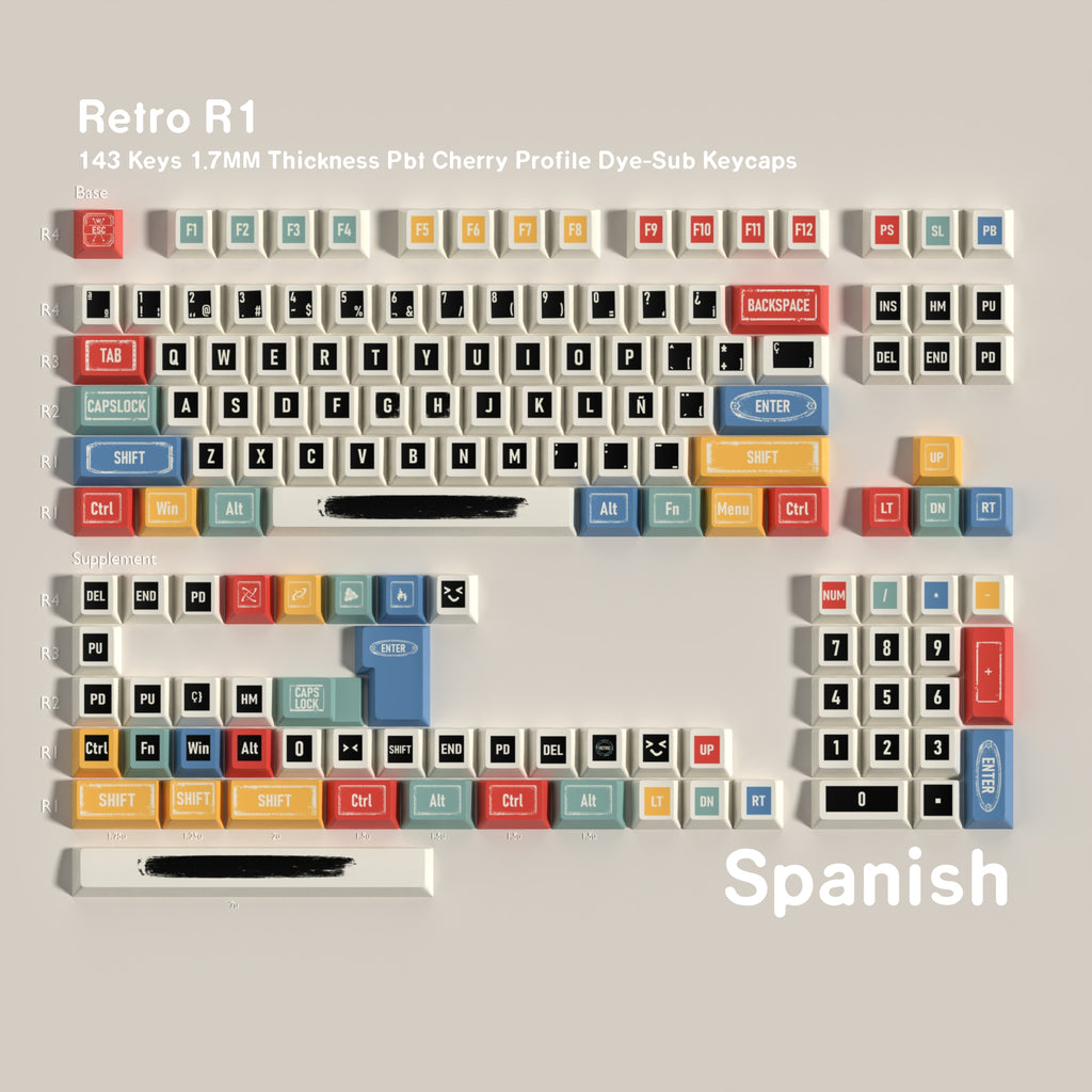 Retro Classic — Cherry Non-translucent PBT Keycap Set