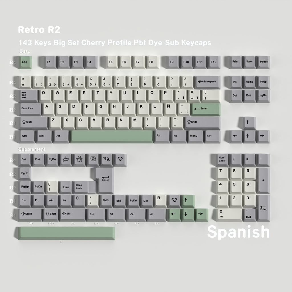 Retro Classic R2 — Cherry Non-translucent PBT Keycap Set