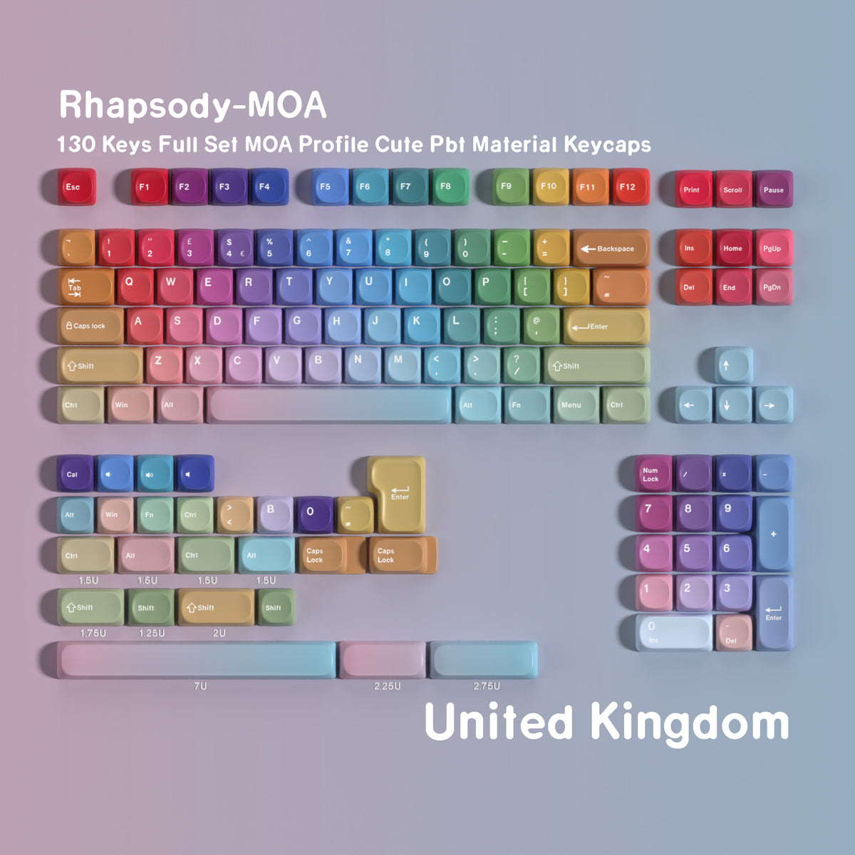 Rhapsody P1 — Набор кейкапов PBT Cherry Side-lit